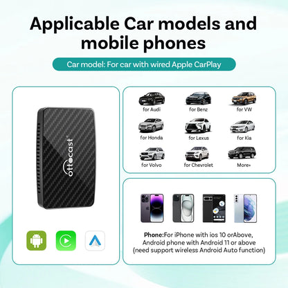 Video Pro CarPlay Ai Box Wireless iPhone/Android Auto Adapter Built in