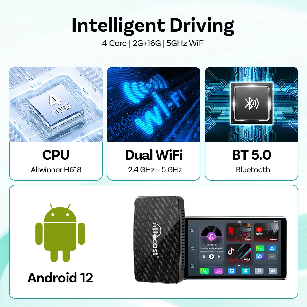 Video Pro CarPlay Ai Box Wireless iPhone/Android Auto Adapter Built in