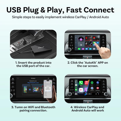 Video Pro CarPlay Ai Box Wireless iPhone/Android Auto Adapter Built in