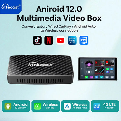 Video Pro CarPlay Ai Box Wireless iPhone/Android Auto Adapter Built in