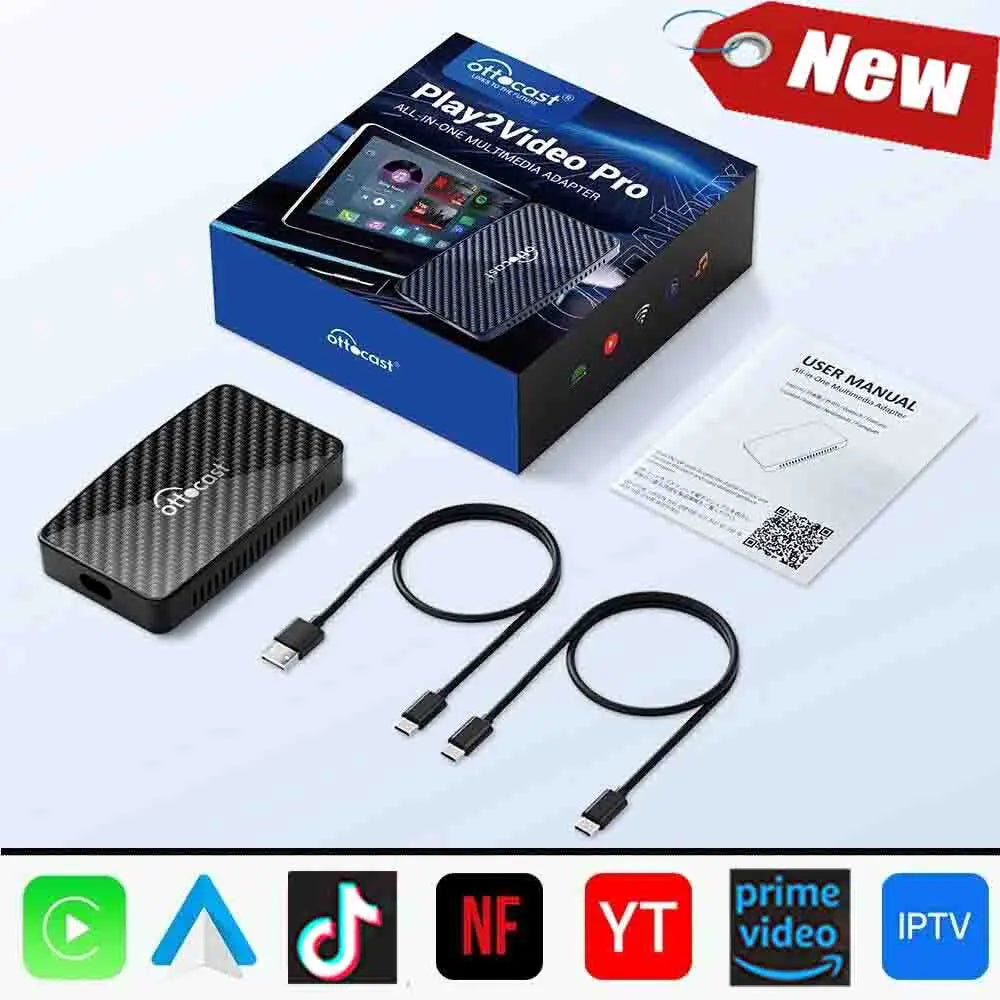 Video Pro CarPlay Ai Box Wireless iPhone/Android Auto Adapter Built in